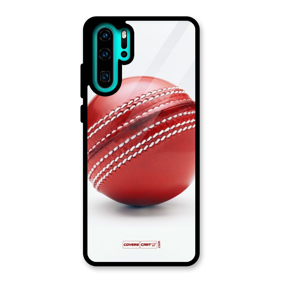 Red International Cricket Ball Glass Back Case for Huawei P30 Pro