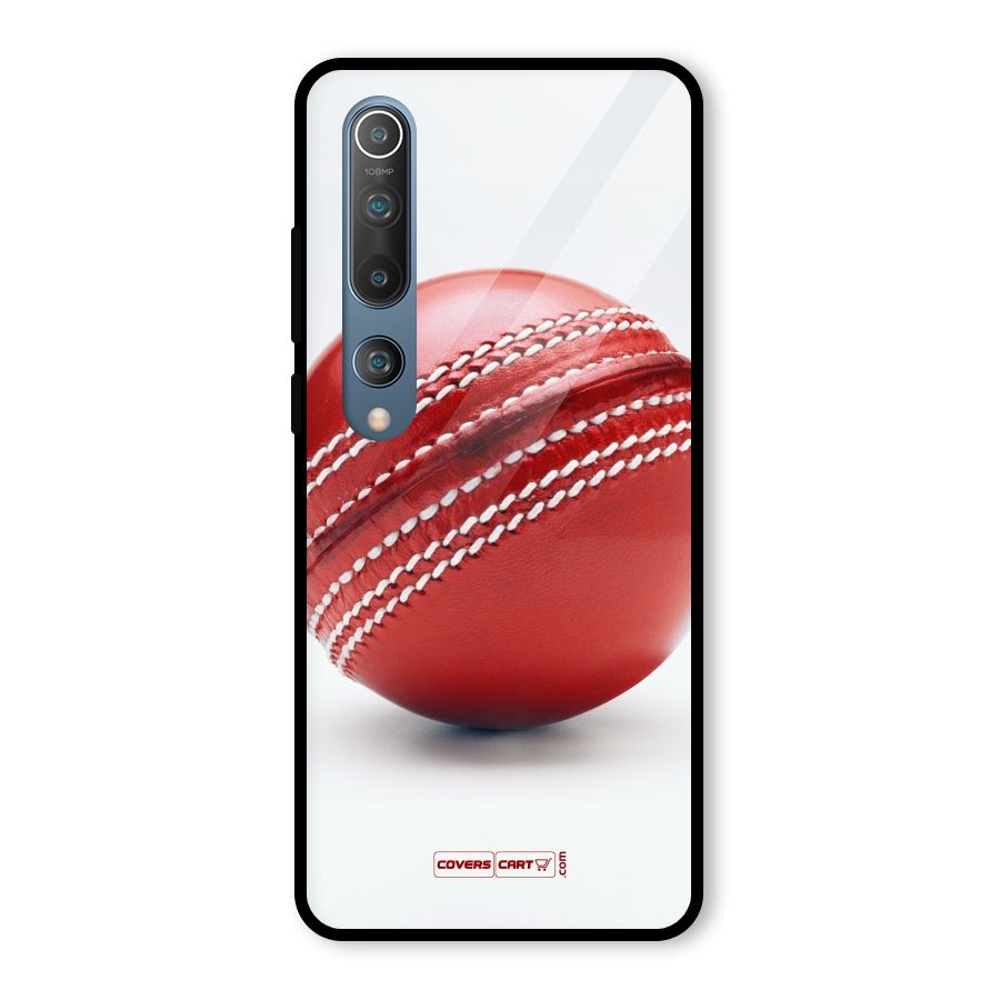 Red International Cricket Ball Glass Back Case for Mi 10