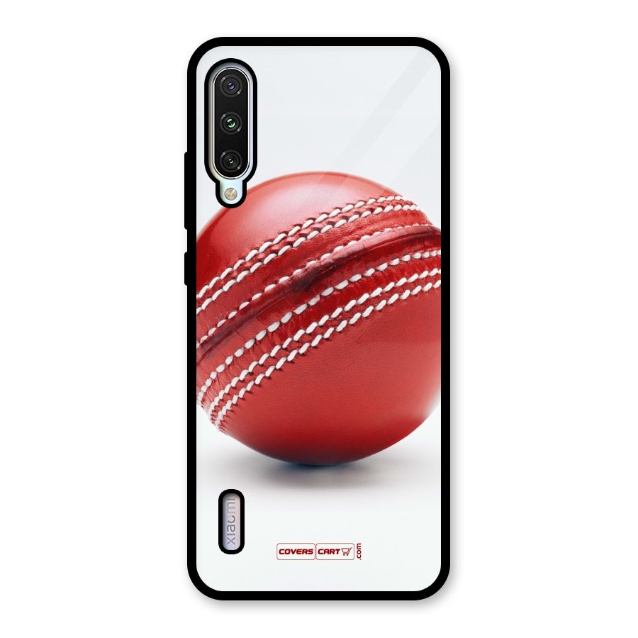 Red International Cricket Ball Glass Back Case for Mi A3