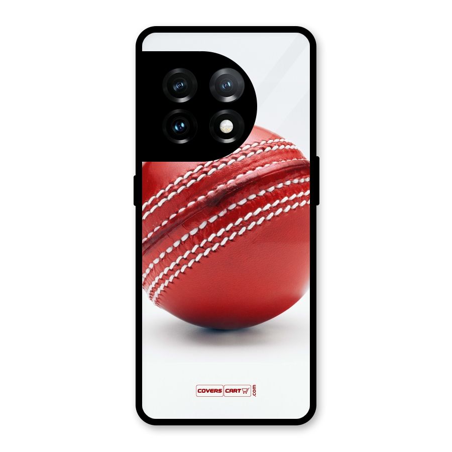 Red International Cricket Ball Glass Back Case for OnePlus 11