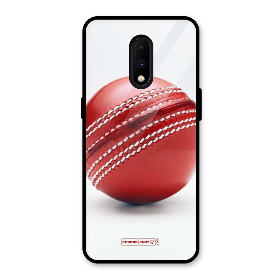 Red International Cricket Ball Glass Back Case for OnePlus 7
