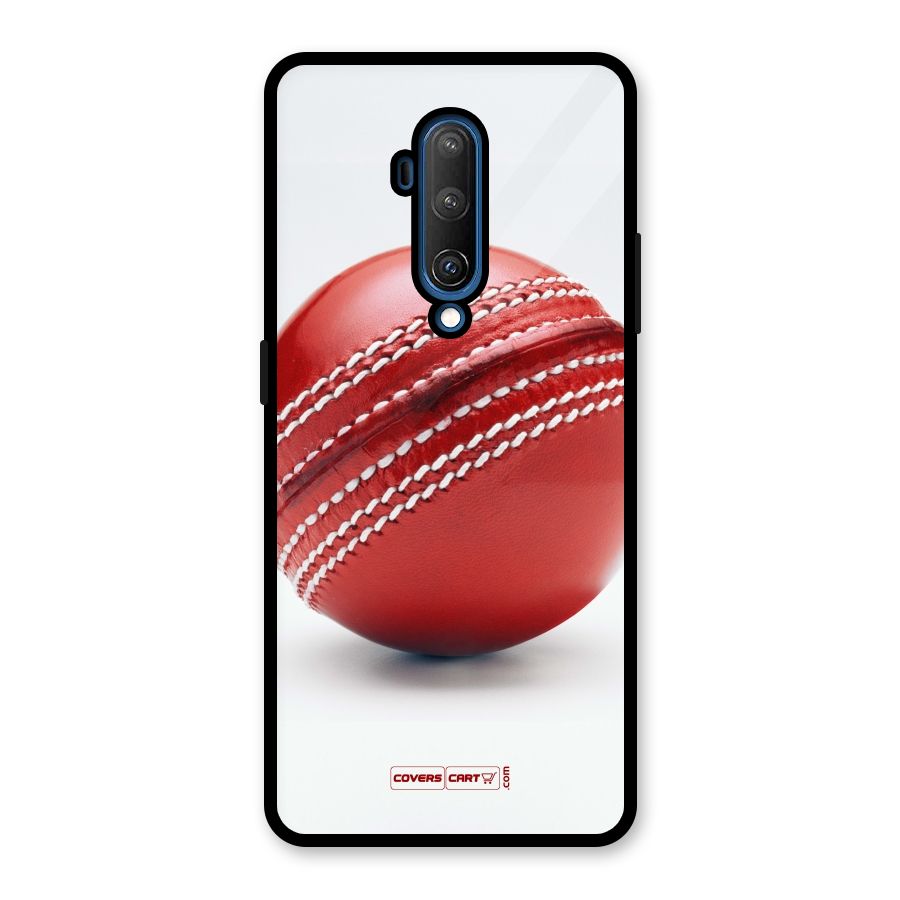 Red International Cricket Ball Glass Back Case for OnePlus 7T Pro