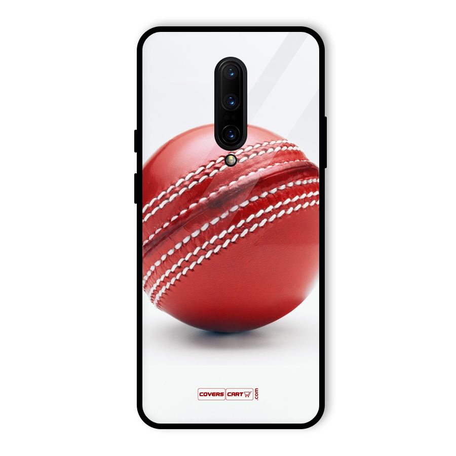 Red International Cricket Ball Glass Back Case for OnePlus 7 Pro