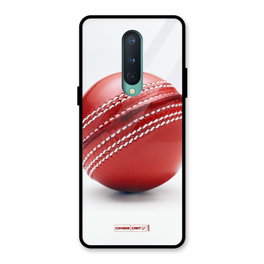 Red International Cricket Ball Glass Back Case for OnePlus 8
