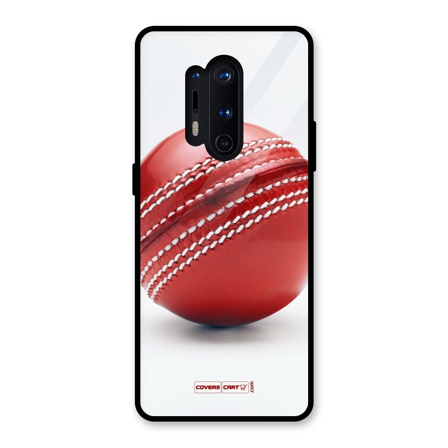 Red International Cricket Ball Glass Back Case for OnePlus 8 Pro
