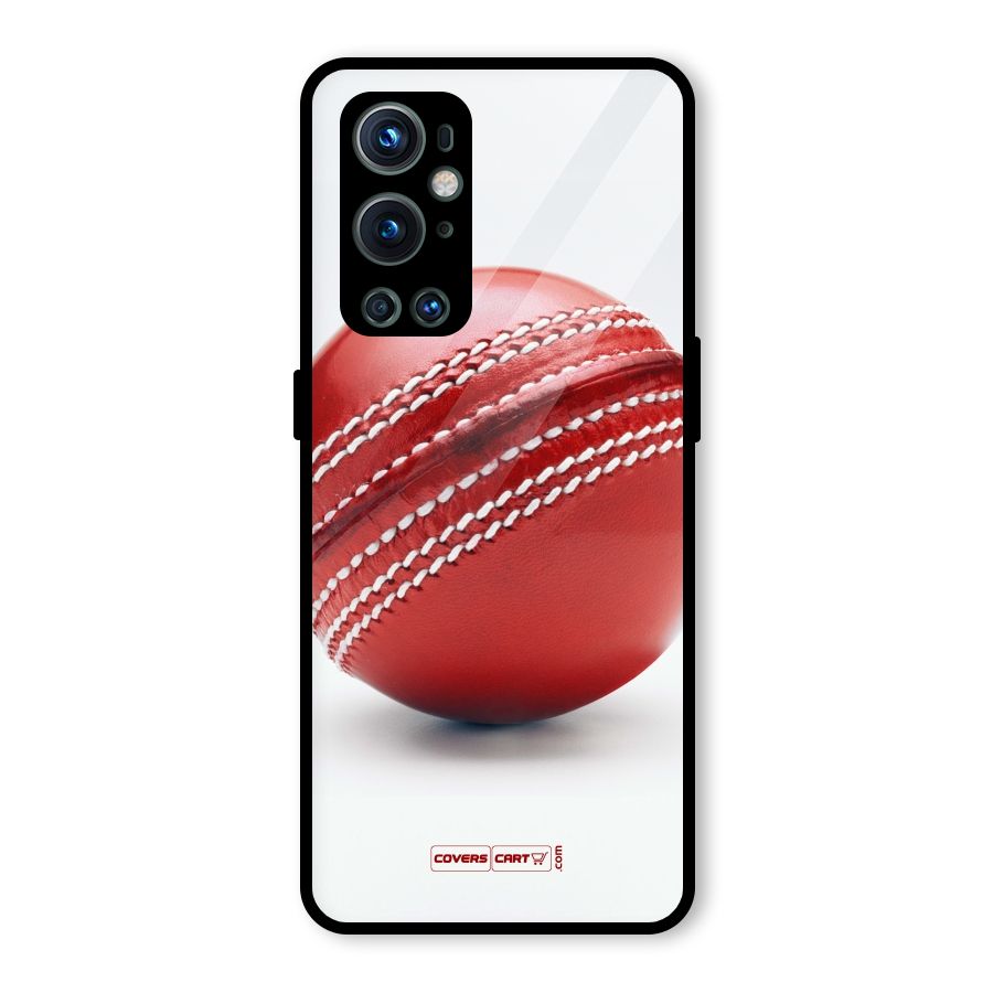 Red International Cricket Ball Glass Back Case for OnePlus 9 Pro