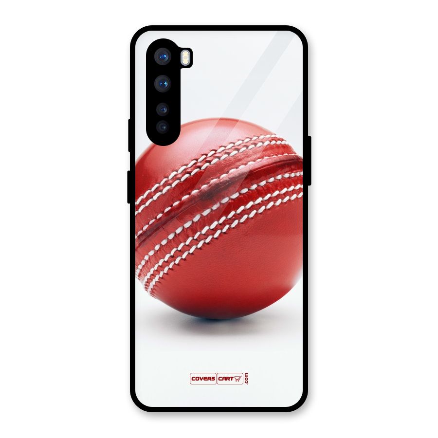 Red International Cricket Ball Glass Back Case for OnePlus Nord