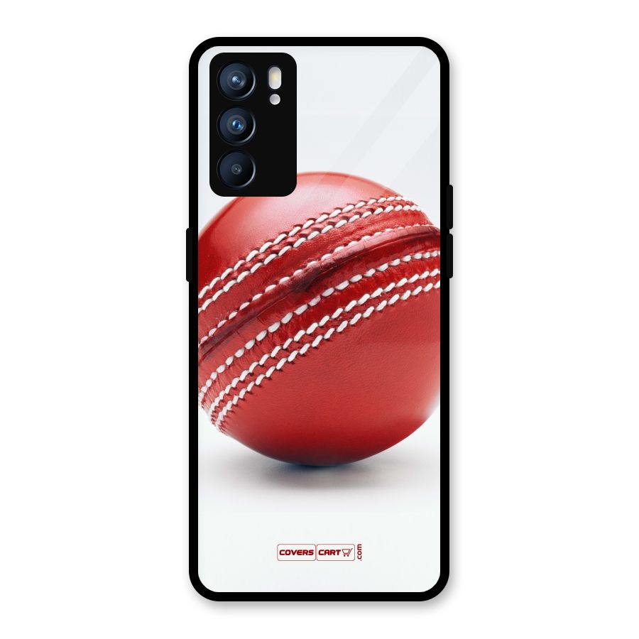 Red International Cricket Ball Glass Back Case for Oppo Reno6 5G