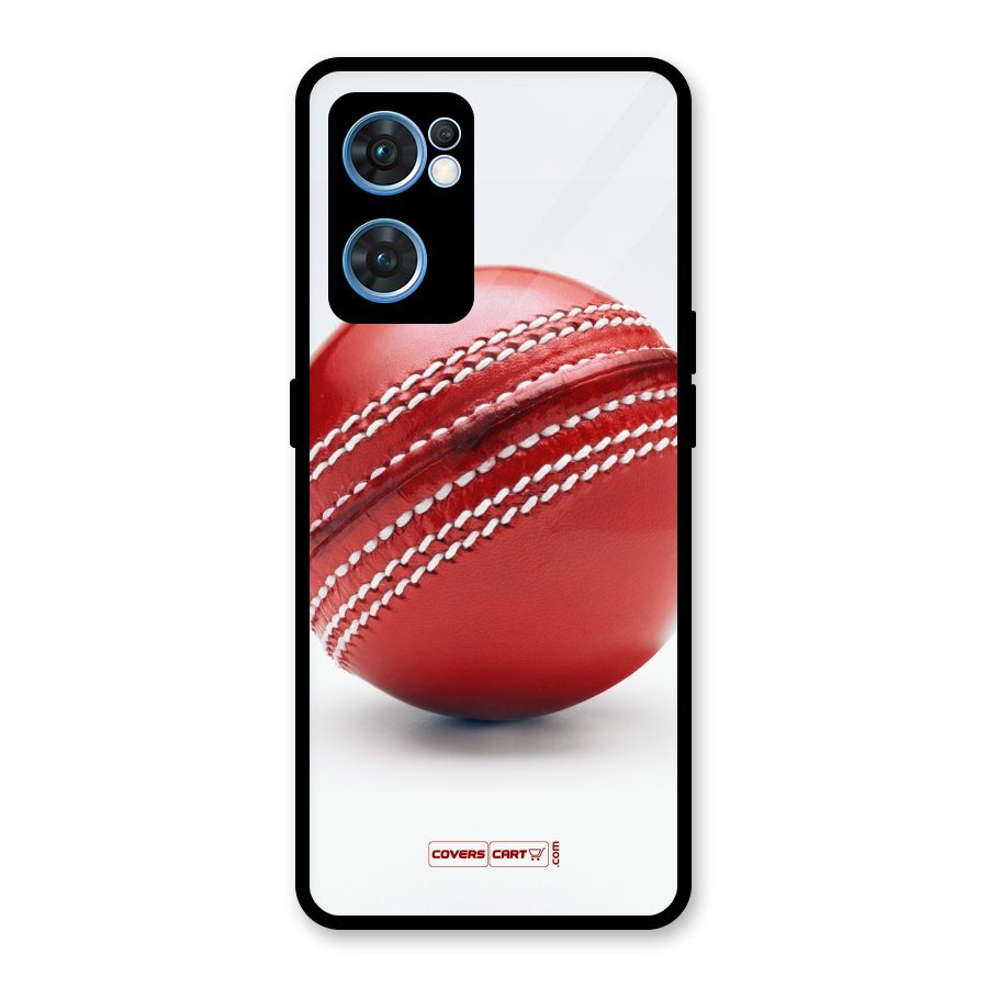 Red International Cricket Ball Glass Back Case for Oppo Reno7 5G