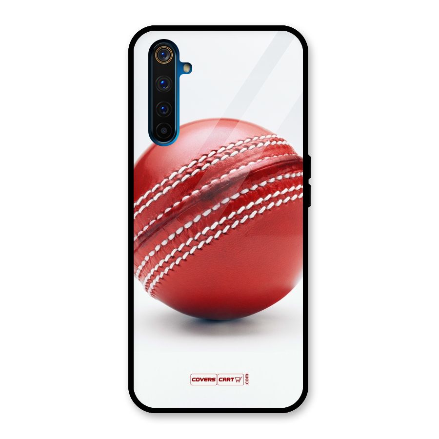 Red International Cricket Ball Glass Back Case for Realme 6 Pro