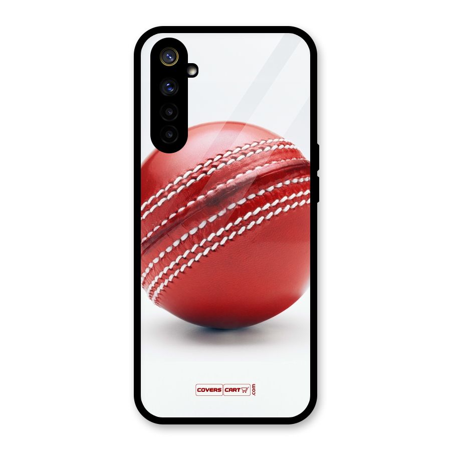 Red International Cricket Ball Glass Back Case for Realme 6i