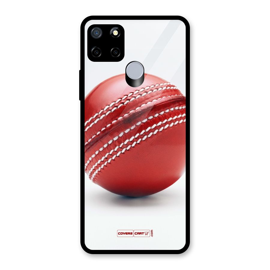 Red International Cricket Ball Glass Back Case for Realme C15