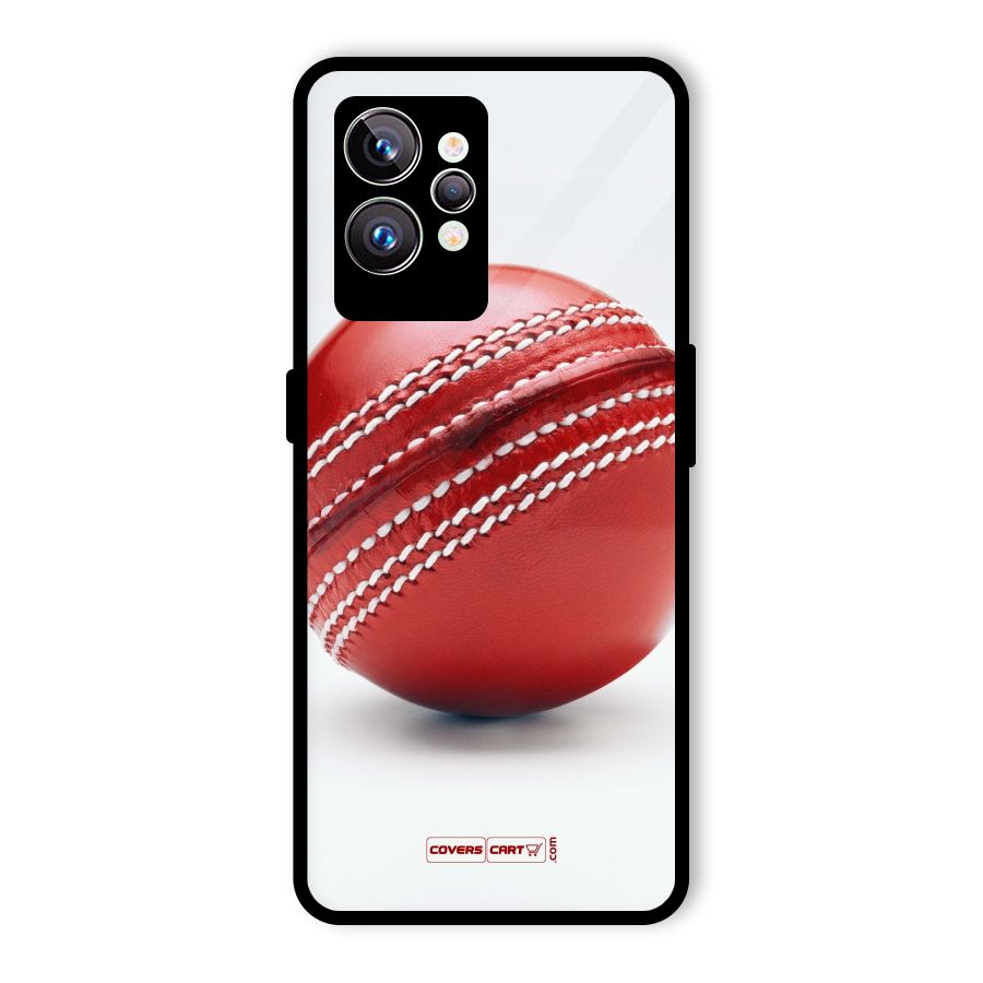 Red International Cricket Ball Glass Back Case for Realme GT2 Pro