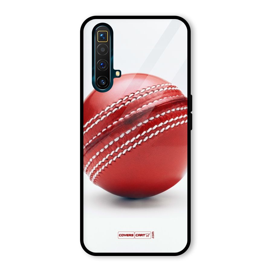 Red International Cricket Ball Glass Back Case for Realme X3 SuperZoom