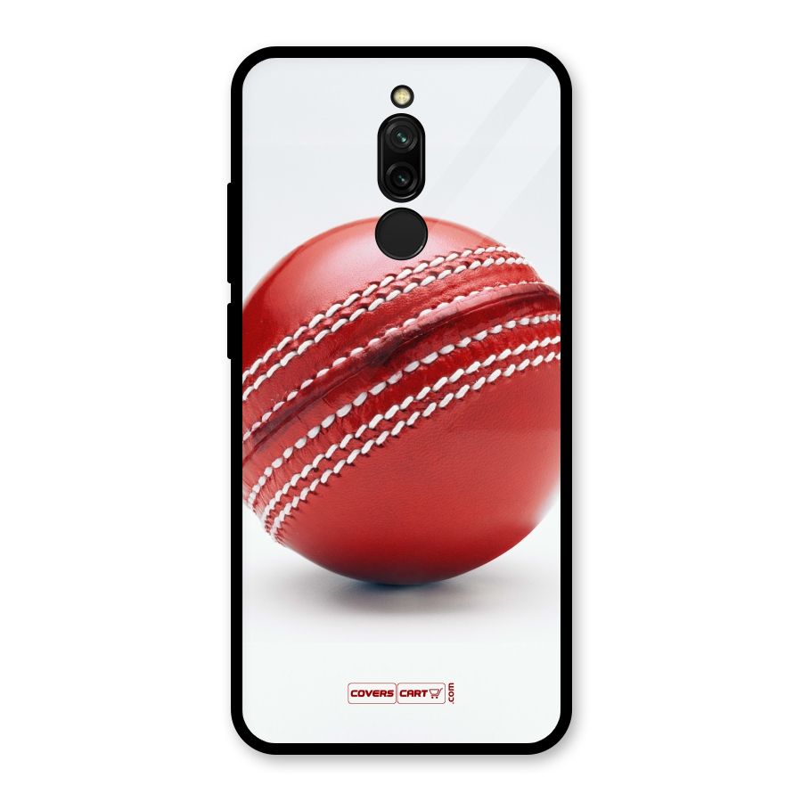 Red International Cricket Ball Glass Back Case for Redmi 8
