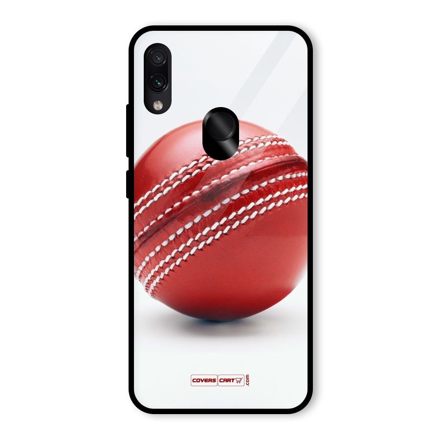 Red International Cricket Ball Glass Back Case for Redmi Note 7S