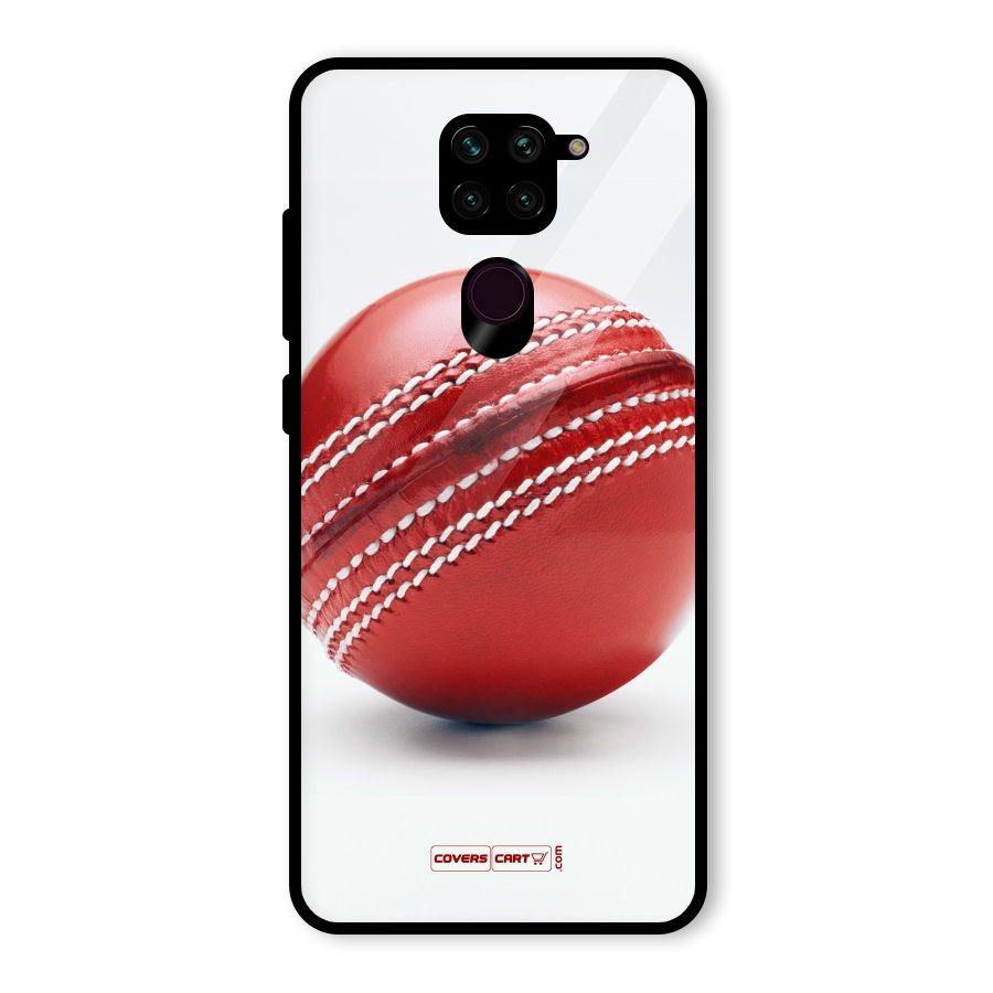 Red International Cricket Ball Glass Back Case for Redmi Note 9