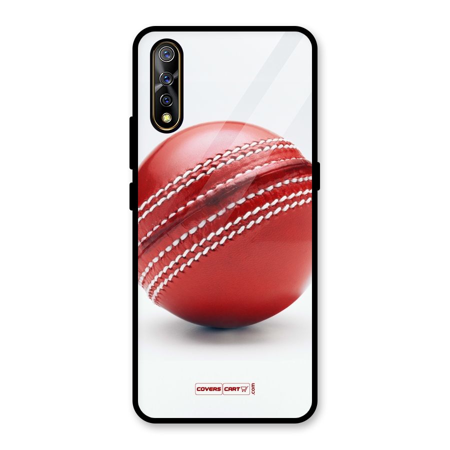 Red International Cricket Ball Glass Back Case for Vivo S1