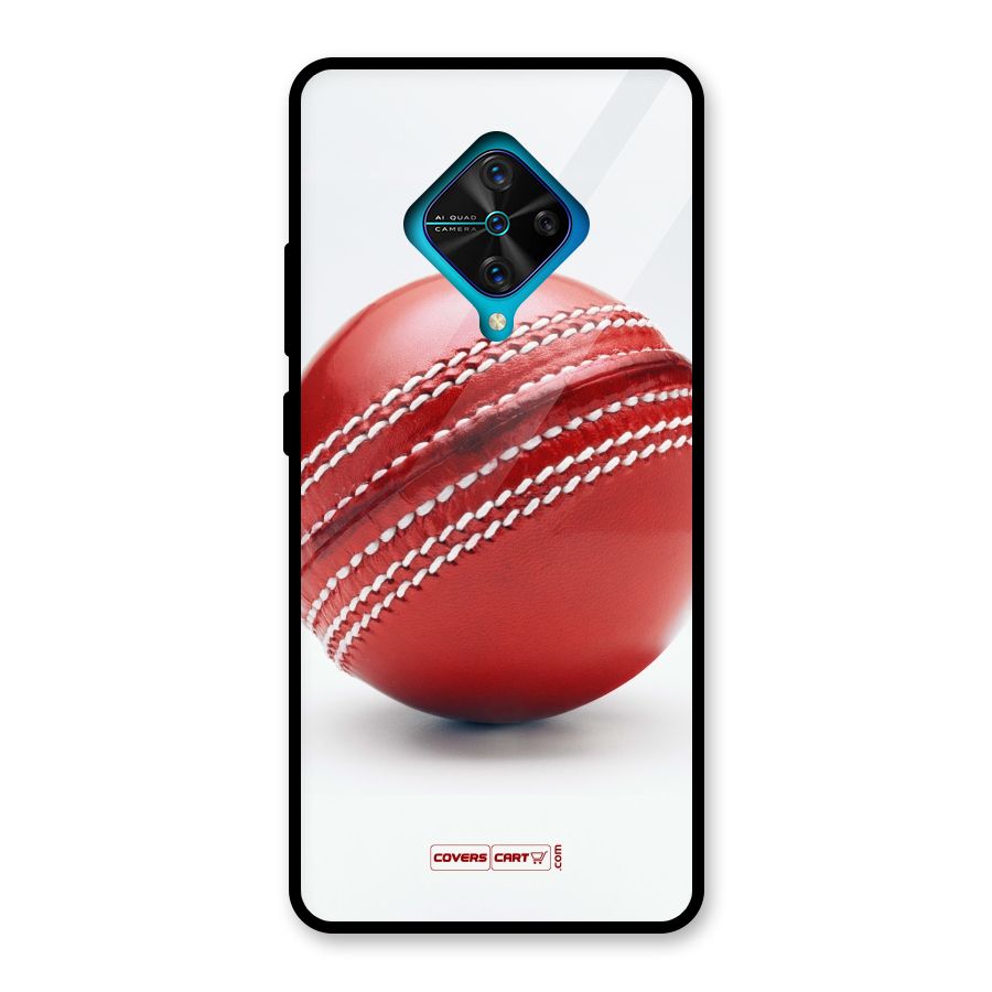 Red International Cricket Ball Glass Back Case for Vivo S1 Pro