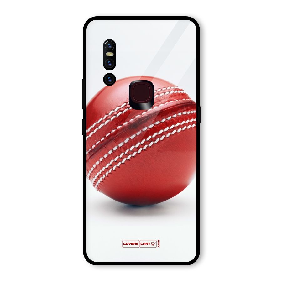 Red International Cricket Ball Glass Back Case for Vivo V15