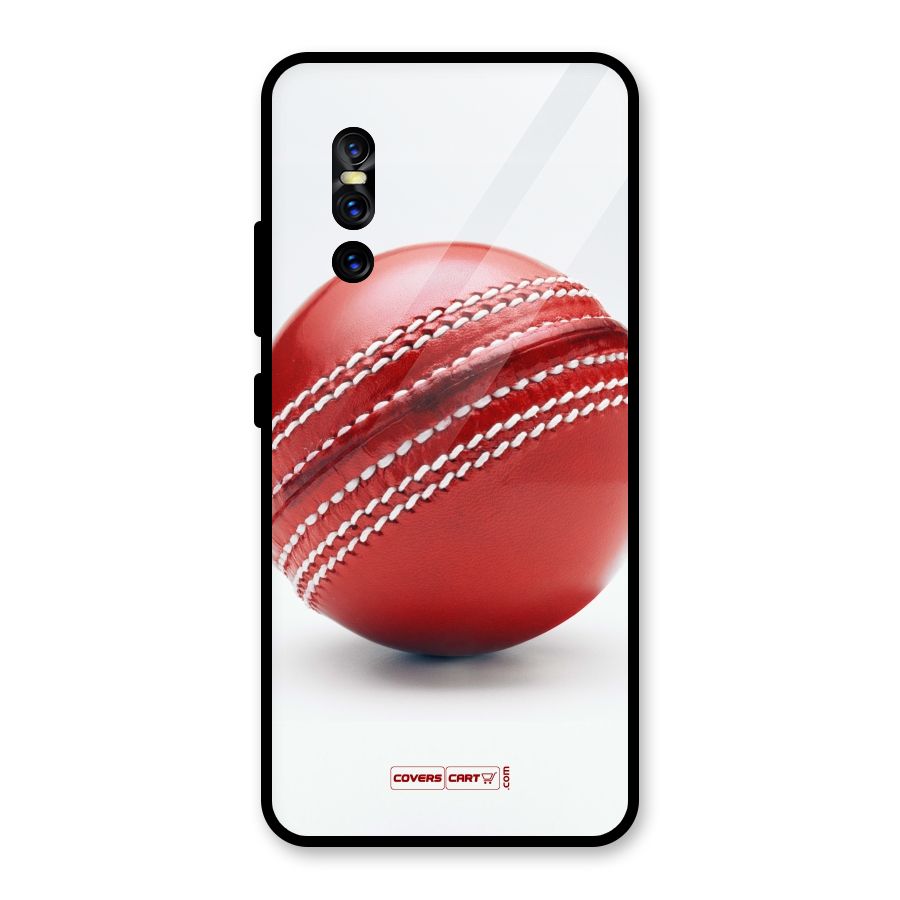 Red International Cricket Ball Glass Back Case for Vivo V15 Pro