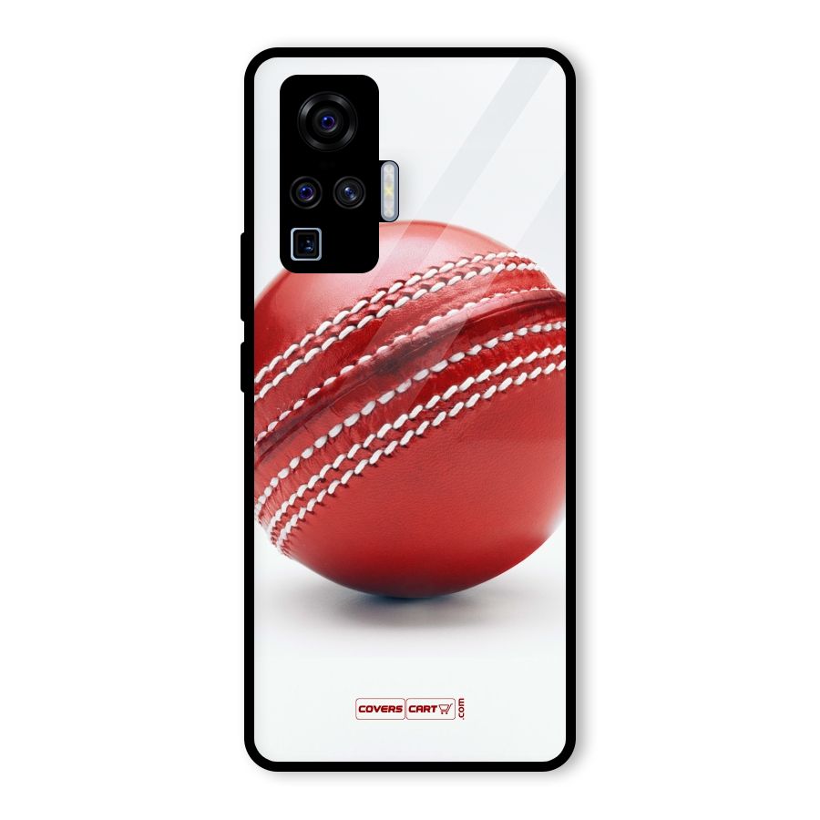 Red International Cricket Ball Glass Back Case for Vivo X50 Pro
