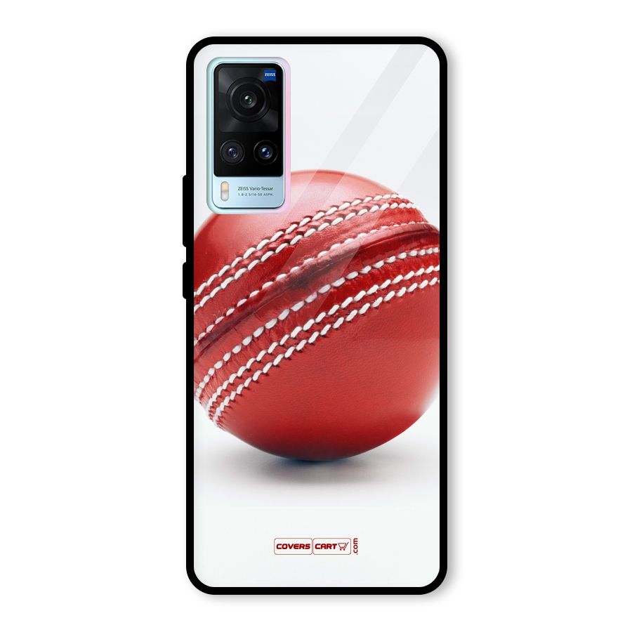 Red International Cricket Ball Glass Back Case for Vivo X60