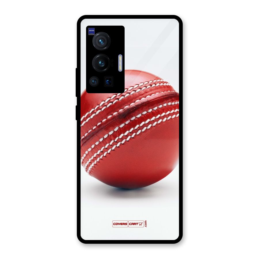 Red International Cricket Ball Glass Back Case for Vivo X70 Pro