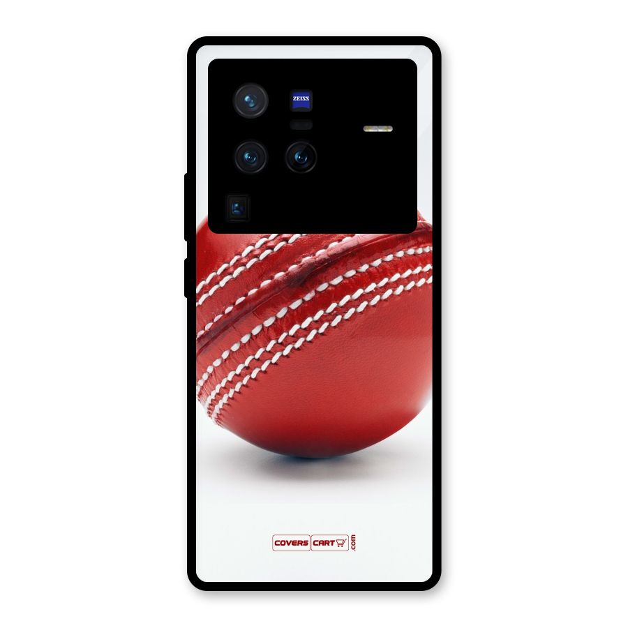 Red International Cricket Ball Glass Back Case for Vivo X80 Pro
