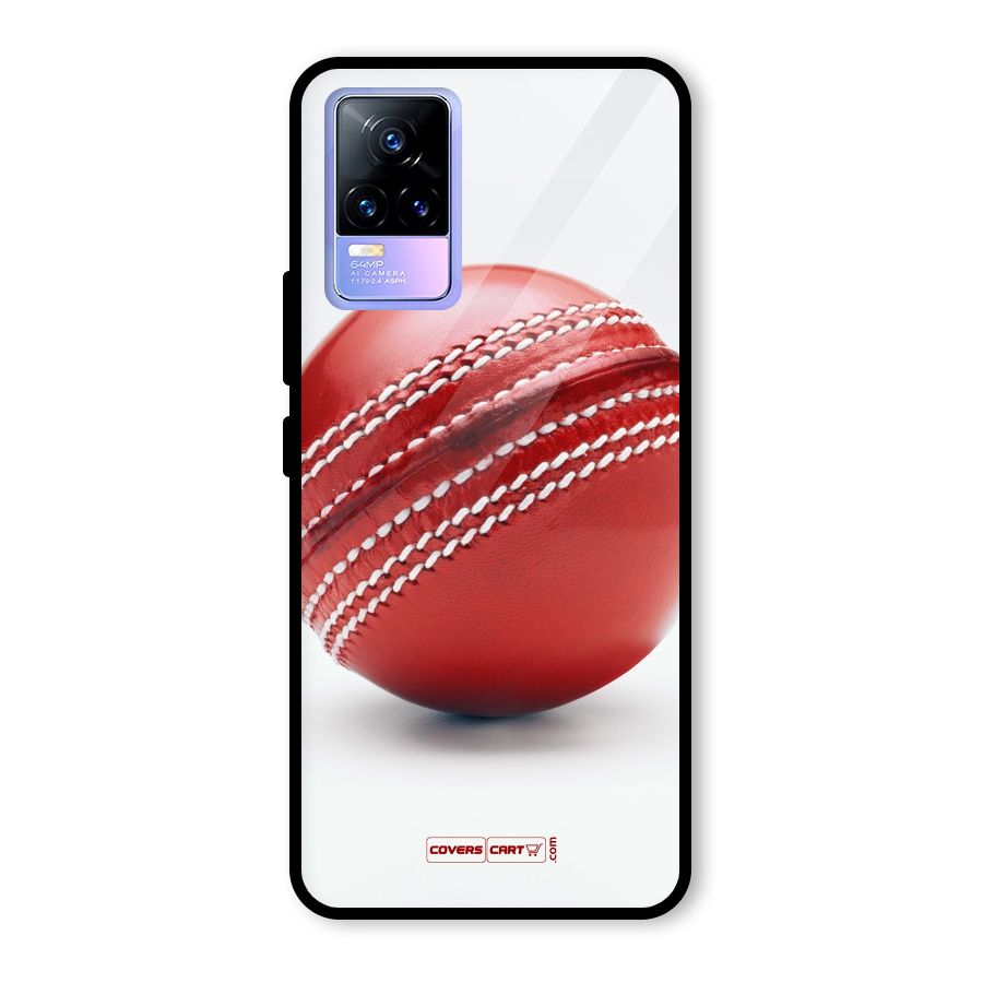 Red International Cricket Ball Glass Back Case for Vivo Y73