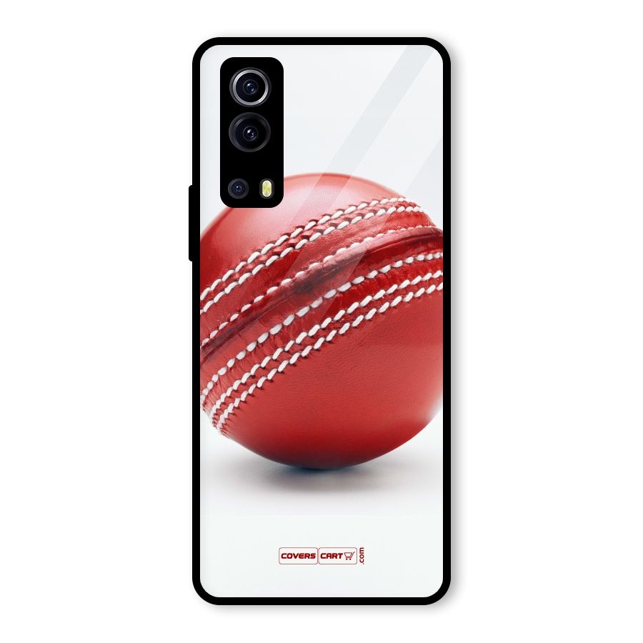 Red International Cricket Ball Glass Back Case for Vivo iQOO Z3