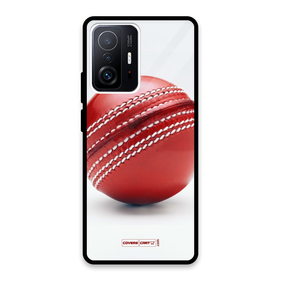 Red International Cricket Ball Glass Back Case for Xiaomi 11T Pro