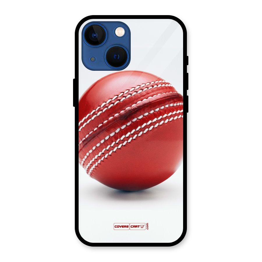 Red International Cricket Ball Glass Back Case for iPhone 13 Mini