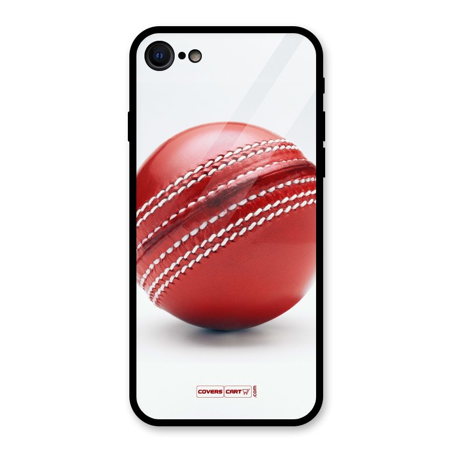 Red International Cricket Ball Glass Back Case for iPhone SE 2022