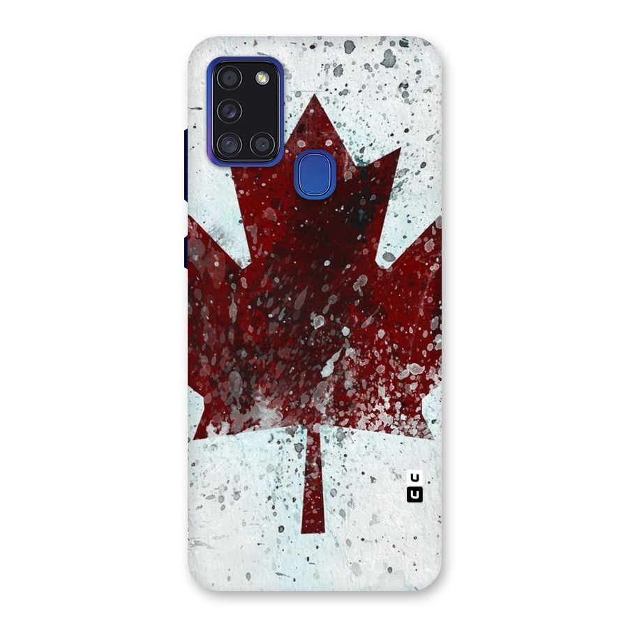 Red Maple Snow Back Case for Galaxy A21s