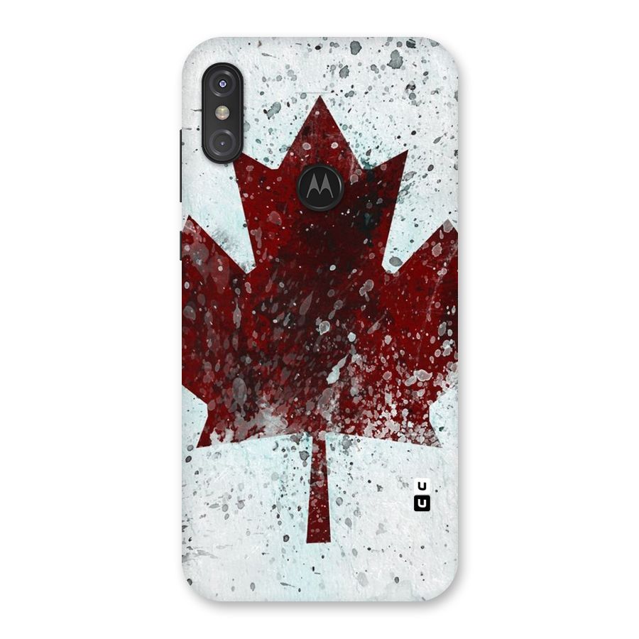 Red Maple Snow Back Case for Motorola One Power