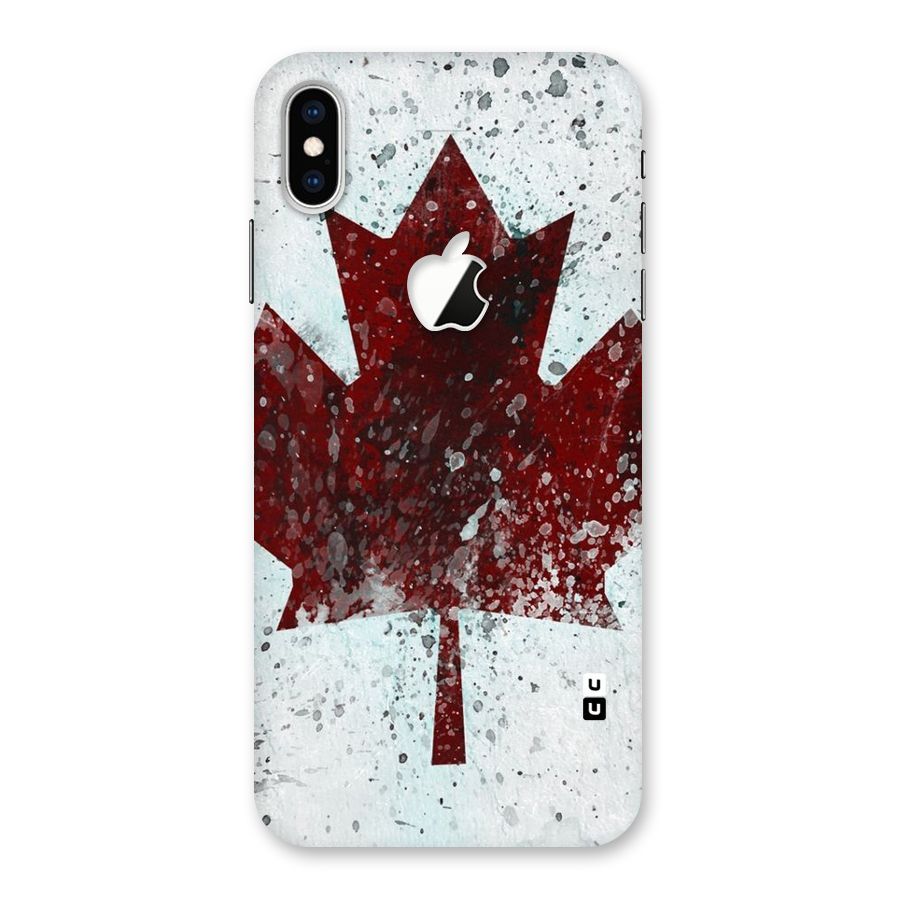 Red Maple Snow Back Case for iPhone XS Max Apple Cut