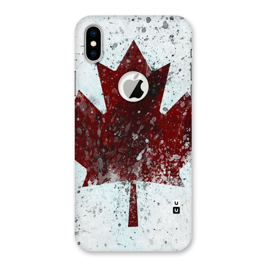 Red Maple Snow Back Case for iPhone X Logo Cut