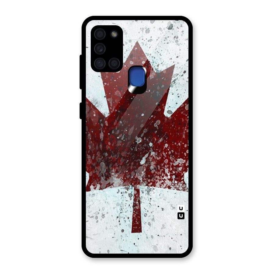 Red Maple Snow Glass Back Case for Galaxy A21s