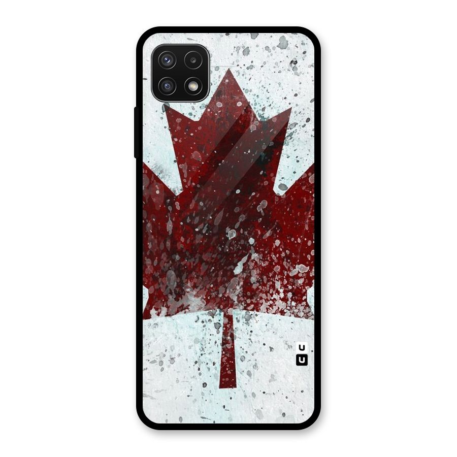 Red Maple Snow Glass Back Case for Galaxy A22 5G