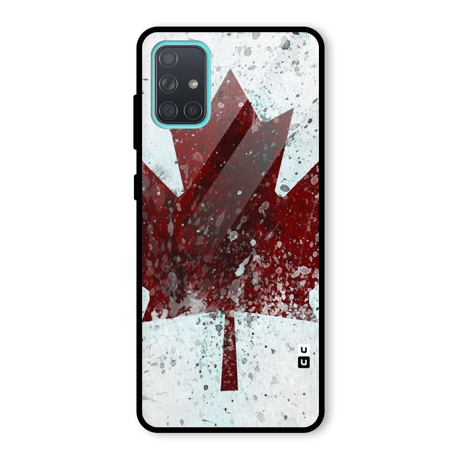 Red Maple Snow Glass Back Case for Galaxy A71