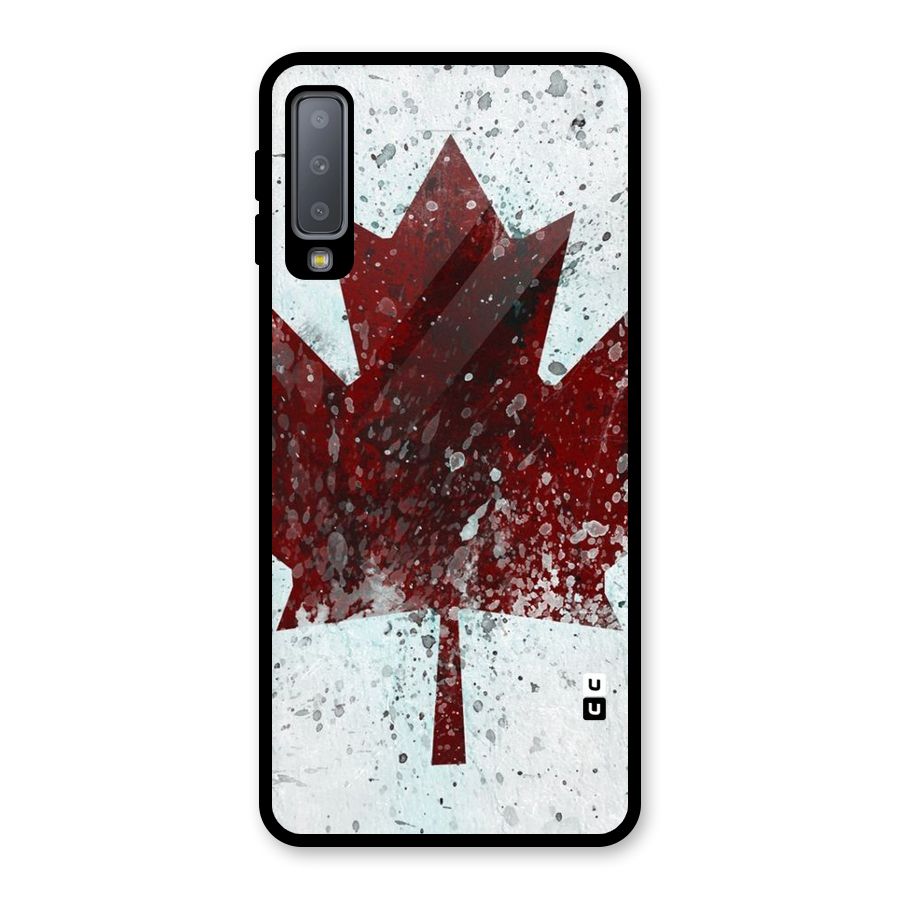 Red Maple Snow Glass Back Case for Galaxy A7 (2018)