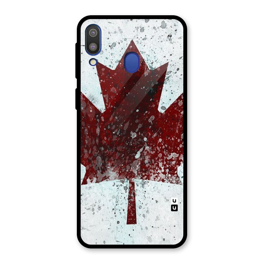 Red Maple Snow Glass Back Case for Galaxy M20