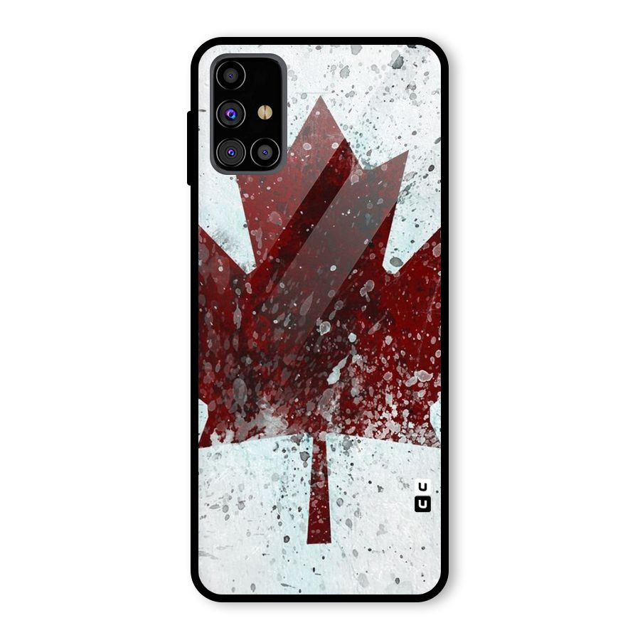 Red Maple Snow Glass Back Case for Galaxy M31s