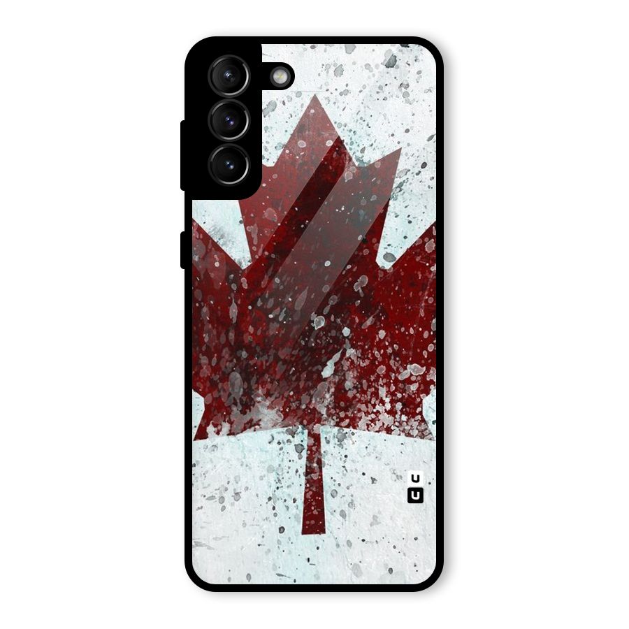 Red Maple Snow Glass Back Case for Galaxy S21 Plus