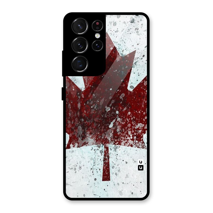 Red Maple Snow Glass Back Case for Galaxy S21 Ultra 5G