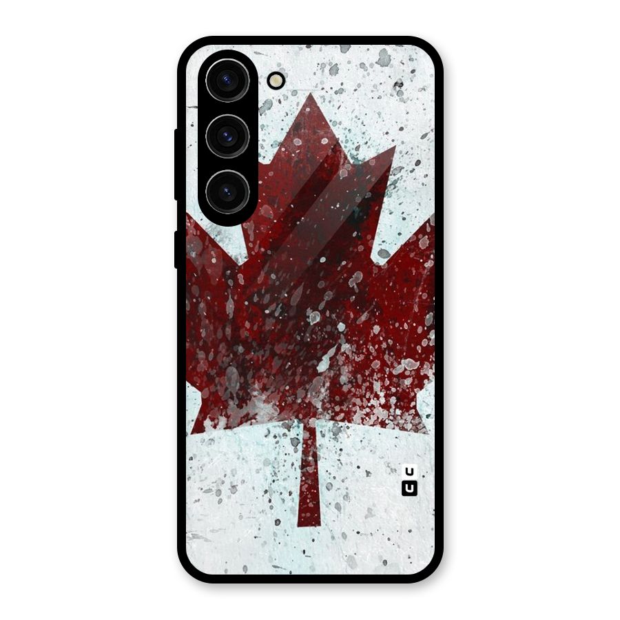 Red Maple Snow Glass Back Case for Galaxy S23 Plus