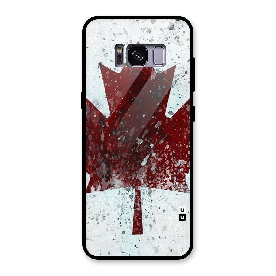 Red Maple Snow Glass Back Case for Galaxy S8