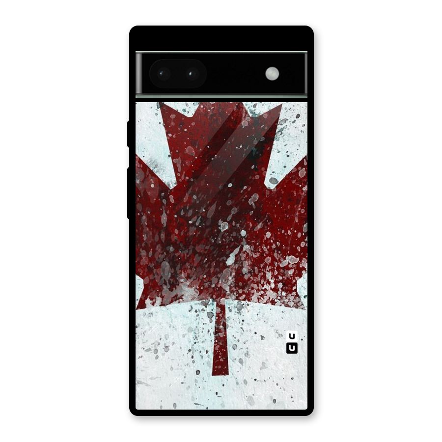 Red Maple Snow Glass Back Case for Google Pixel 6a