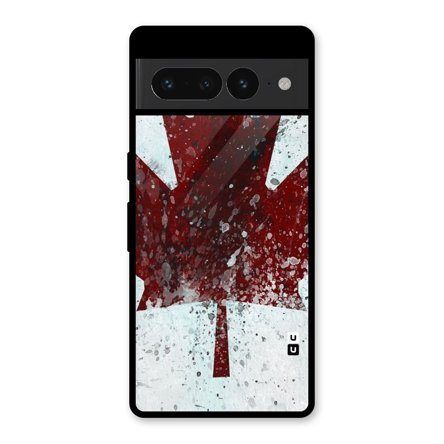 Red Maple Snow Glass Back Case for Google Pixel 7 Pro